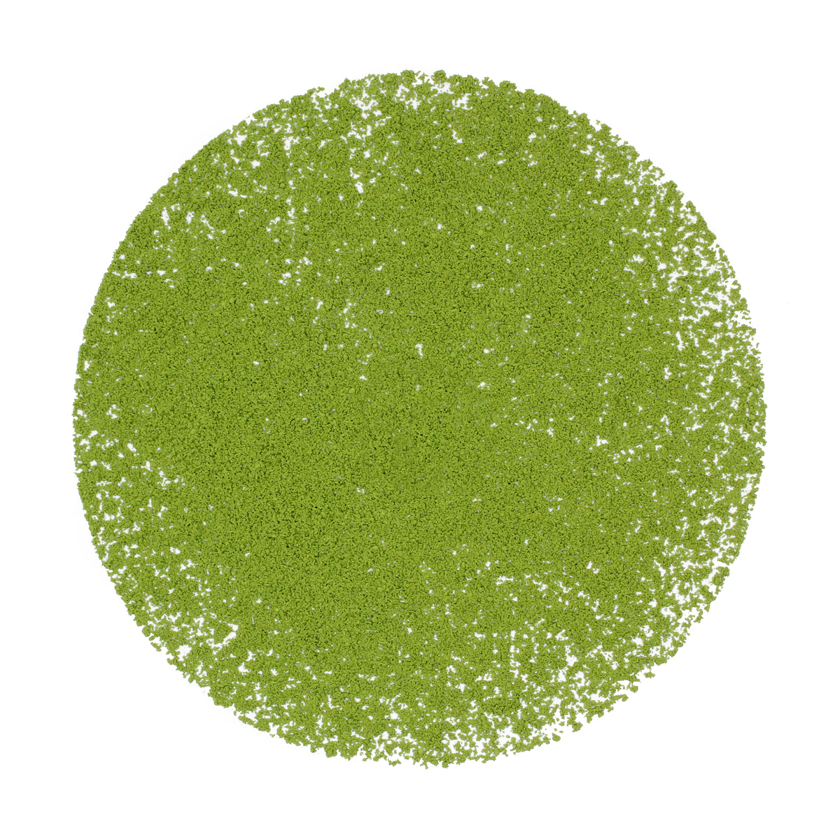Loose pile of Matcha: Yugen (Marukyu Koyamaen) on white background.