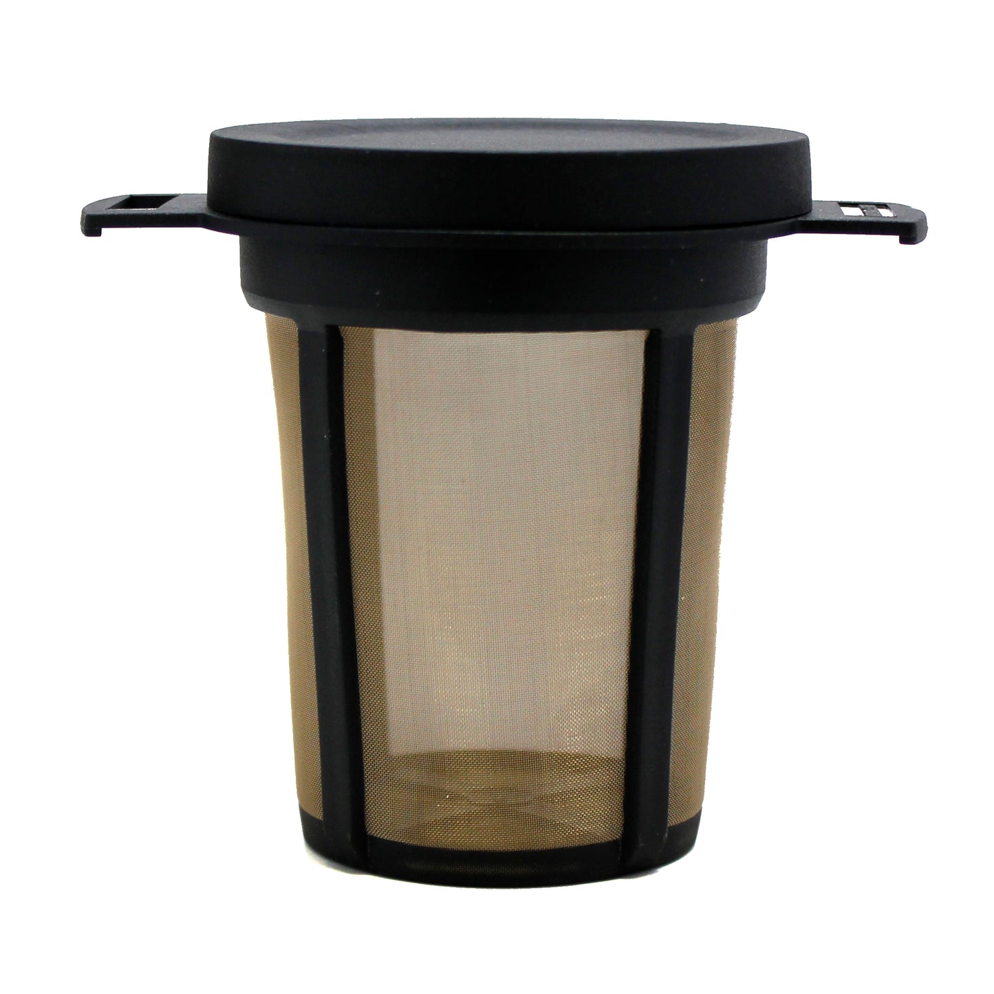 Black & Gold Strainer/Infuser - product on a white background. 