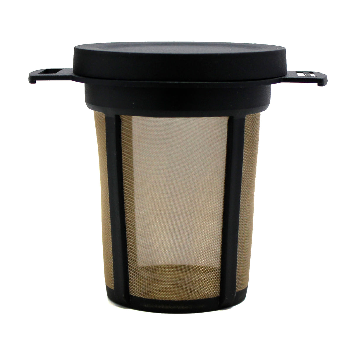 Black & Gold Strainer/Infuser - product on a white background. 