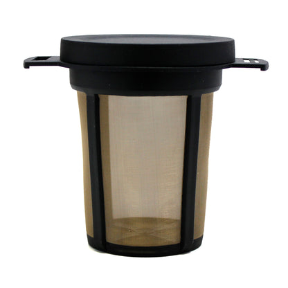 Black & Gold Strainer/Infuser - product on a white background. 