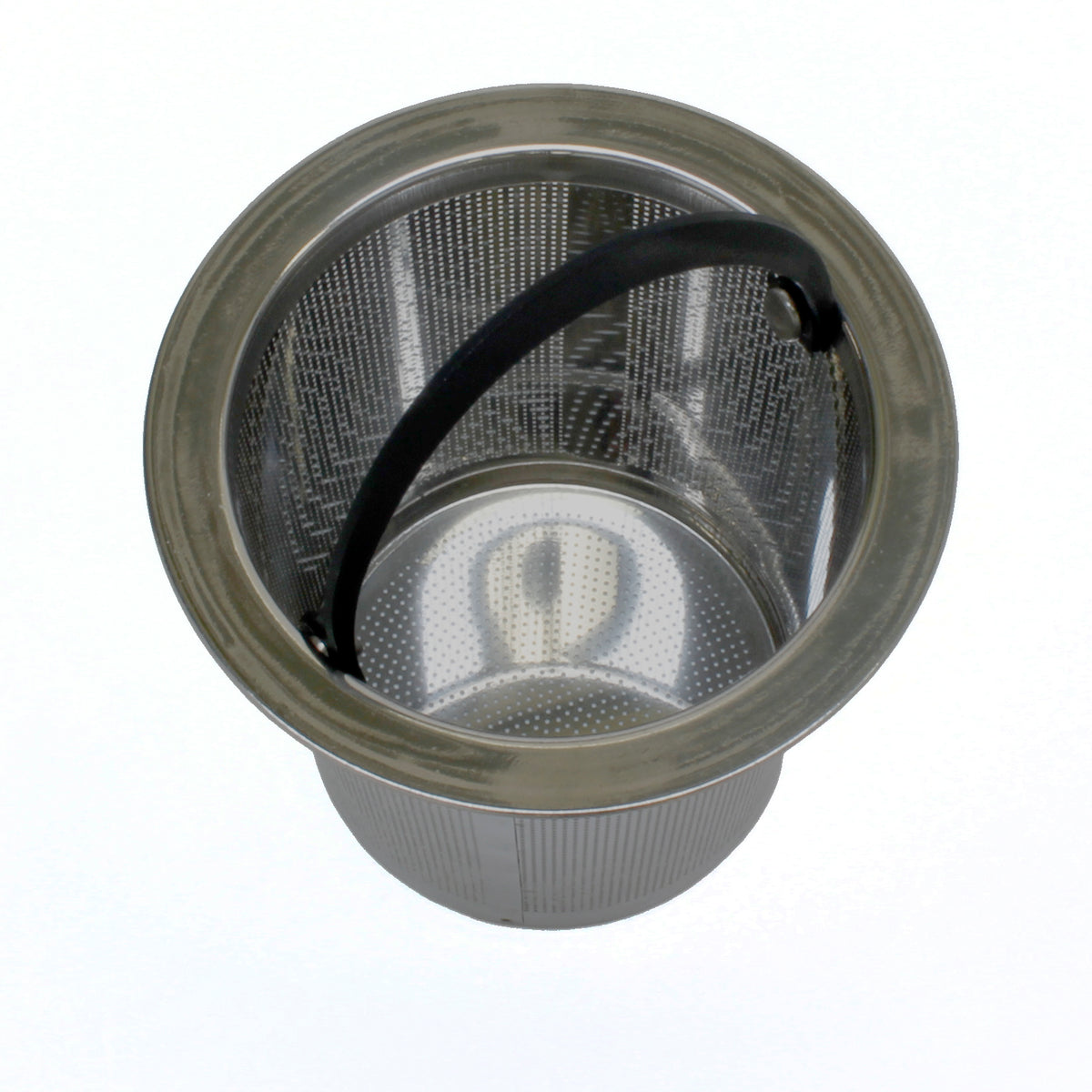 Just the strainer on a white background. 