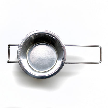 down shot of strainer to see inside.