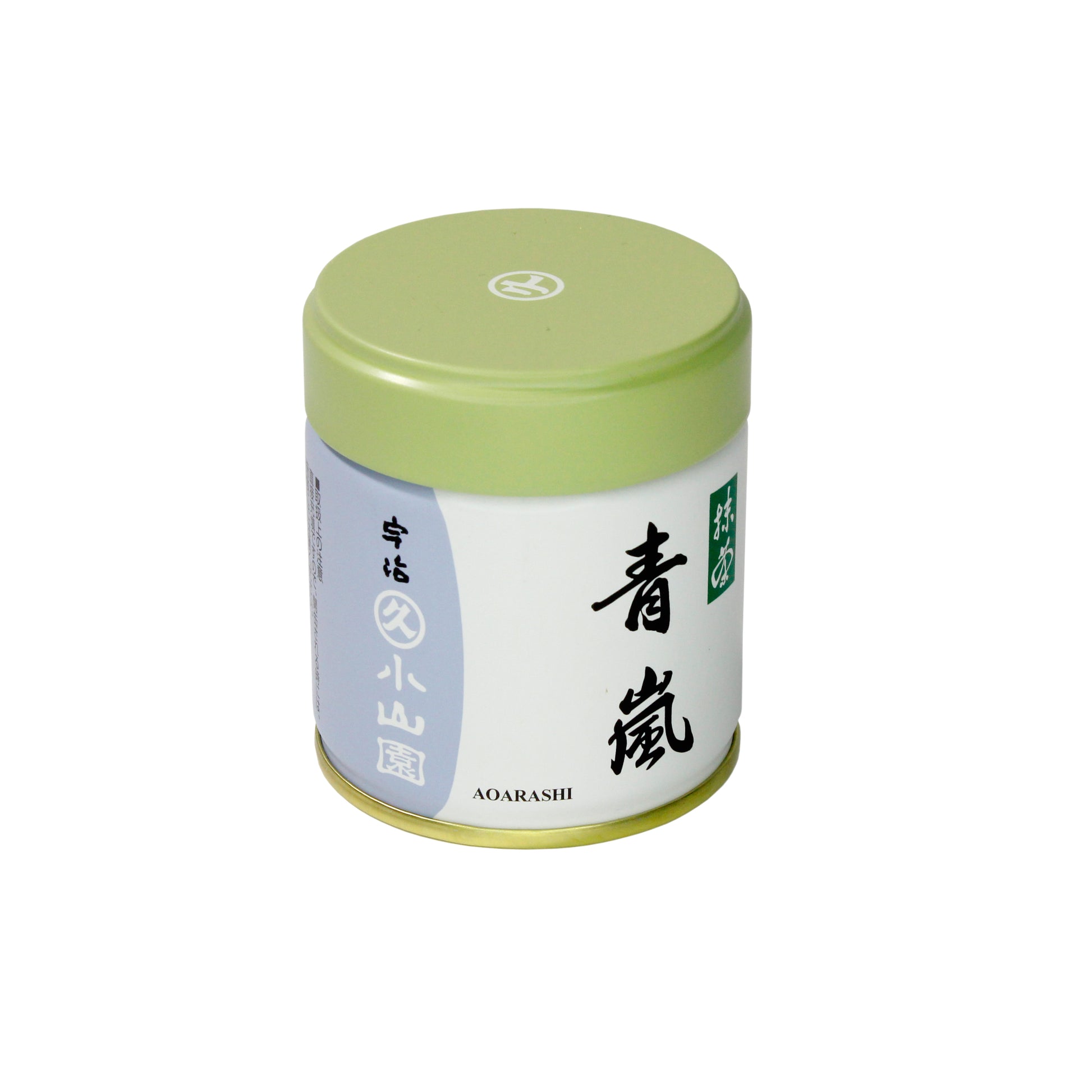 Aoarashi Ingredient Grade Matcha - Marukyu Koyamaen - Uji, Kyoto, Japan - tin on a white background. Tasting Notes:
baby spinach • cucumber • split pea