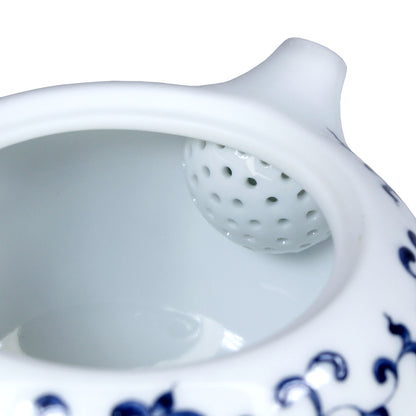 Close up to show the built in strainer at the spout. 