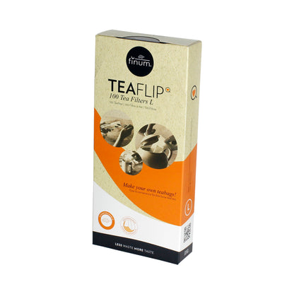 Finum Paper Tea Sacks - Large - product box on a white background. 