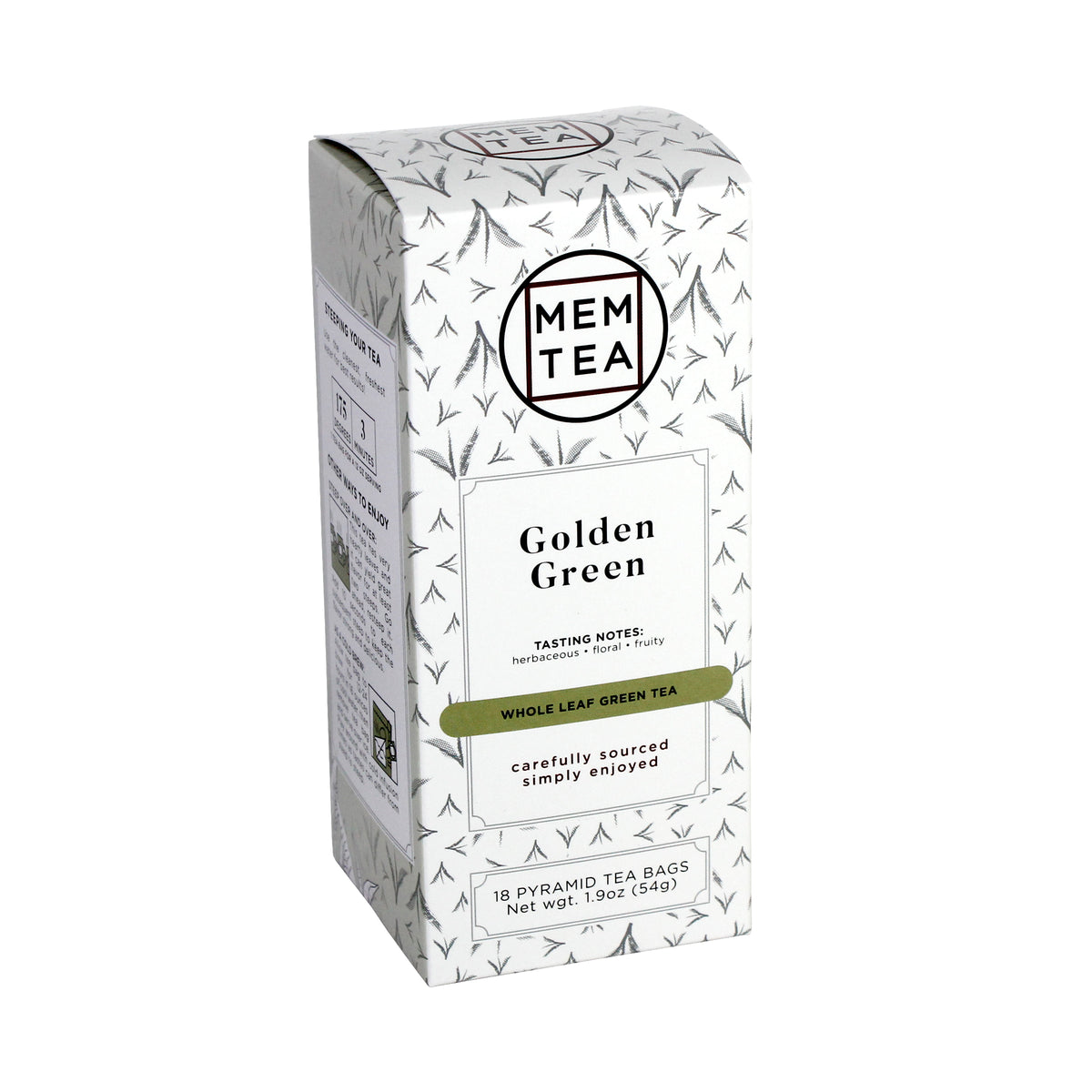 Golden Green - Pyramid Teabag Box 18ct - front