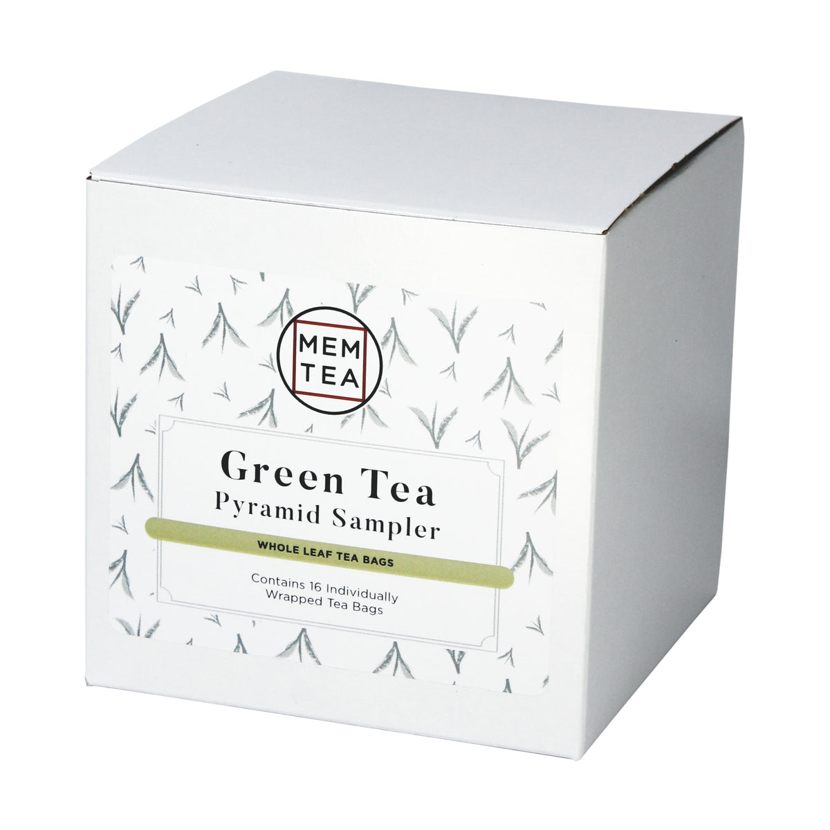 Green Tea Pyramid Tea Bag Sampler - Individually Wrapped - box front