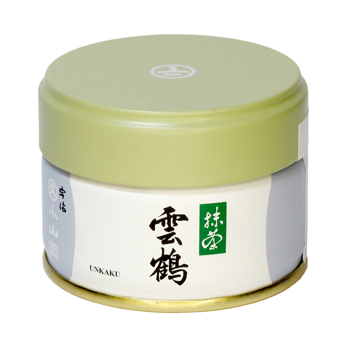 Matcha: Unkaku (Marukyu Koyamaen) tin on a white background. Tasting Notes:
broccoli rabe • tomatillo • white miso